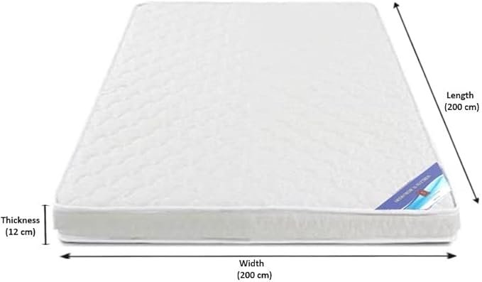 A AWF AL WADI FURNITURE SINCE 1991 King Size Medicated Mattress, 200W x 200L x 12H cm, WHITE