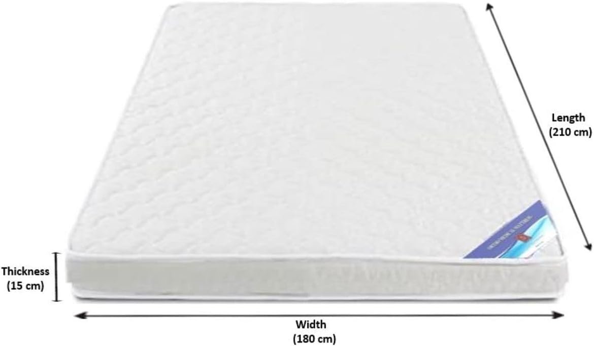 A AWF AL WADI FURNITURE SINCE 1991 King Size Medicated Mattress, 180W x 210L x 15H cm, WHITE