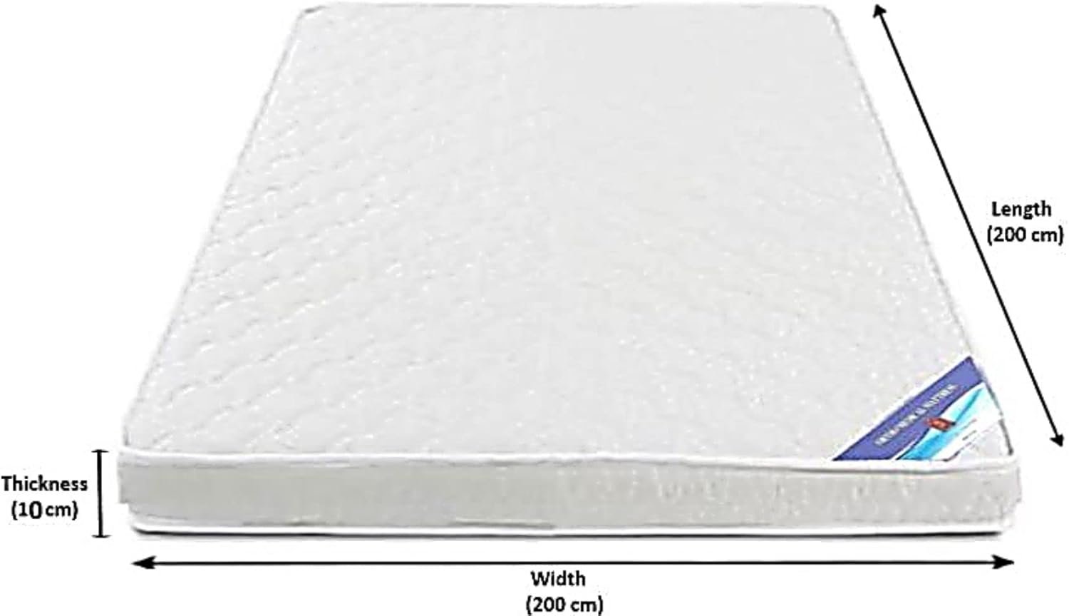 A AWF AL WADI FURNITURE SINCE 1991 King Size Medicated Mattress, 200W x 200L x 10H cm, WHITE