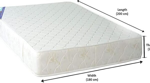 A AWF AL WADI FURNITURE SINCE 1991 King Size Medicated Mattress, 180W x 200L x 20H cm, WHITE
