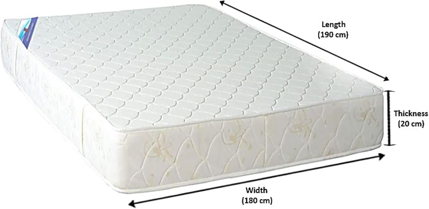 A AWF AL WADI FURNITURE SINCE 1991 King Size Medicated Mattress, 180W x 190L x 20H cm, WHITE