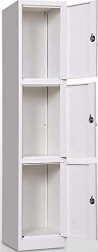 A AWF AL WADI FURNITURE SINCE 1991 Three Tier Steel Locker Cabinet for Home,Office,School,Halls,Warehouses,Workplaces,Hospitals,Clinics,Gyms,Industries,Factories,Compartments - GREY