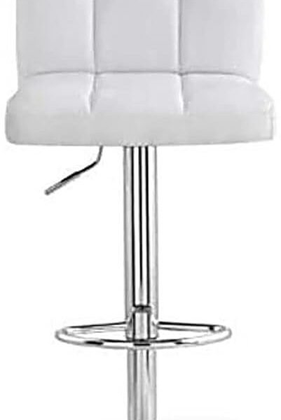 A AWF AL WADI FURNITURE SINCE 1991 White Color Extra Cushioned Faux Leather Seating And Metal Base Adjustable Bar Chair