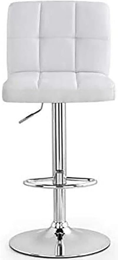 A AWF AL WADI FURNITURE SINCE 1991 White Color Extra Cushioned Faux Leather Seating And Metal Base Adjustable Bar Chair