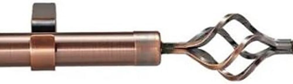 A AWF AL WADI FURNITURE SINCE 1991 Roman Pole Style Double Extendable Curtain Rod, Metal Single Rod Window Treatment Rod Drapery Rod (ROSE GOLD, 200 – 400 cm)