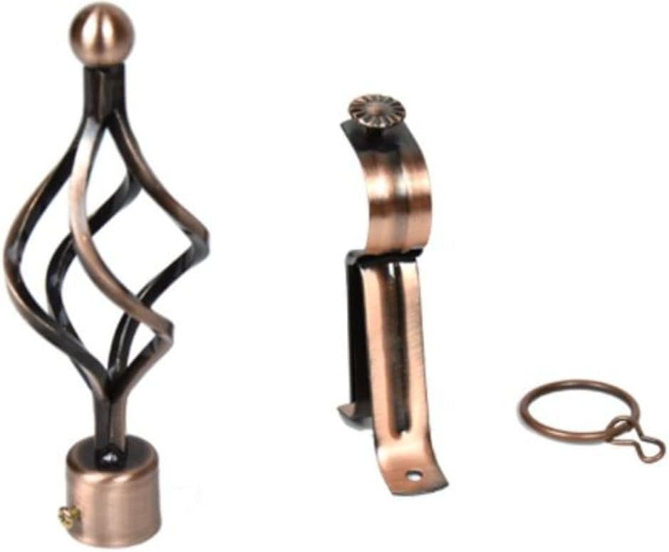 A AWF AL WADI FURNITURE SINCE 1991 Roman Pole Style Double Extendable Curtain Rod, Metal Single Rod Window Treatment Rod Drapery Rod (ROSE GOLD, 200 – 400 cm)