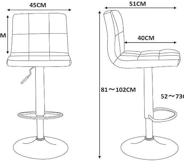 A AWF AL WADI FURNITURE SINCE 1991 White Color Extra Cushioned Faux Leather Seating And Metal Base Adjustable Bar Chair