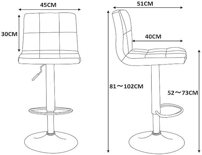 A AWF AL WADI FURNITURE SINCE 1991 White Color Extra Cushioned Faux Leather Seating And Metal Base Adjustable Bar Chair