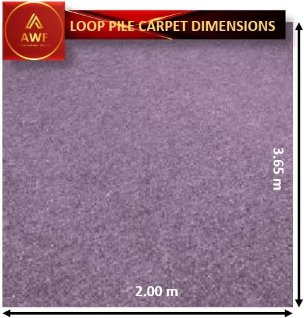 AWF AL WADI FURNITURE® Superior Indoor/Outdoor Cut Piece Polypropylene All Purpose Utility Loop Pile Carpet, Deep Burgundy (3.65W x 27L metres)