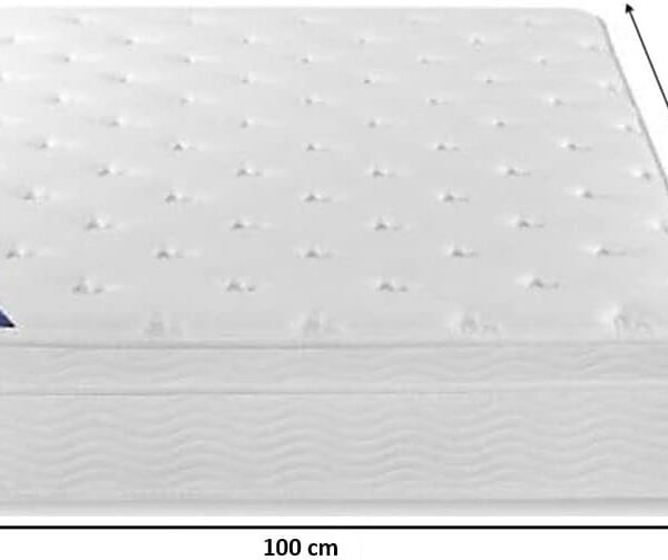 A AWF AL WADI FURNITURE SINCE 1991 Box Top Series Single Mattress, Multilayer Euro Top Mattress Single Breathable Foam, Soft Top Feel, Spine Balance, 190L x 100W x 18H cm, WHITE