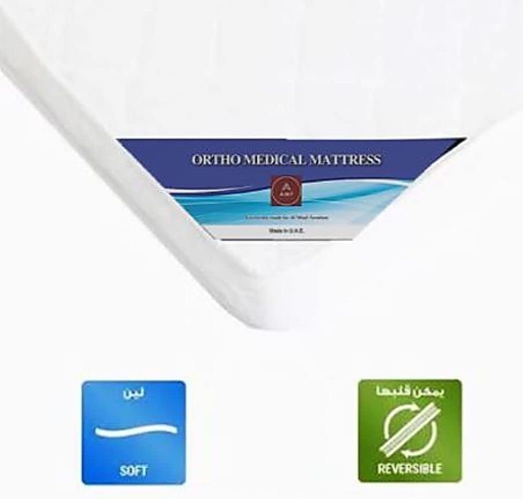 AWF AL WADI FURNITURE® Single Medicated Floral White Quilted Portable Tri-Fold Mattress in Storage Bag with Press Micro Fiber Pillow for Home,Hotel,Guest,Office,Car,Sofa,Chair,Bed - 180L x 90W x 7H cm