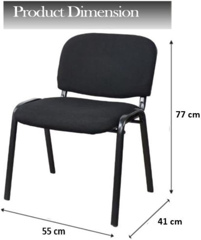 AWF AL WADI FURNITURE® Fabric Padded Conference Chair, Modern Office Stackable Chair, Guest Chair, Visitor Chair,Waiting Chair,Meeting Chair for Reception Waiting Room Living Room Dining Room - Black