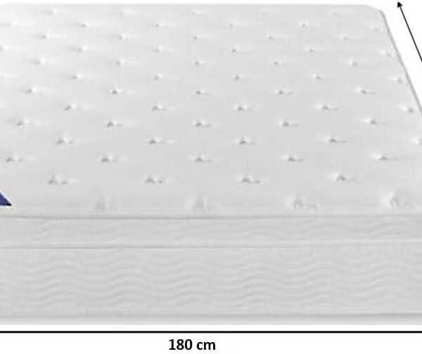 A AWF AL WADI FURNITURE SINCE 1991 Box Top Series King Mattress, Multilayer Euro Top Mattress Single Breathable Foam, Soft Top Feel, Spine Balance, 210L x 180W x 25H cm, WHITE