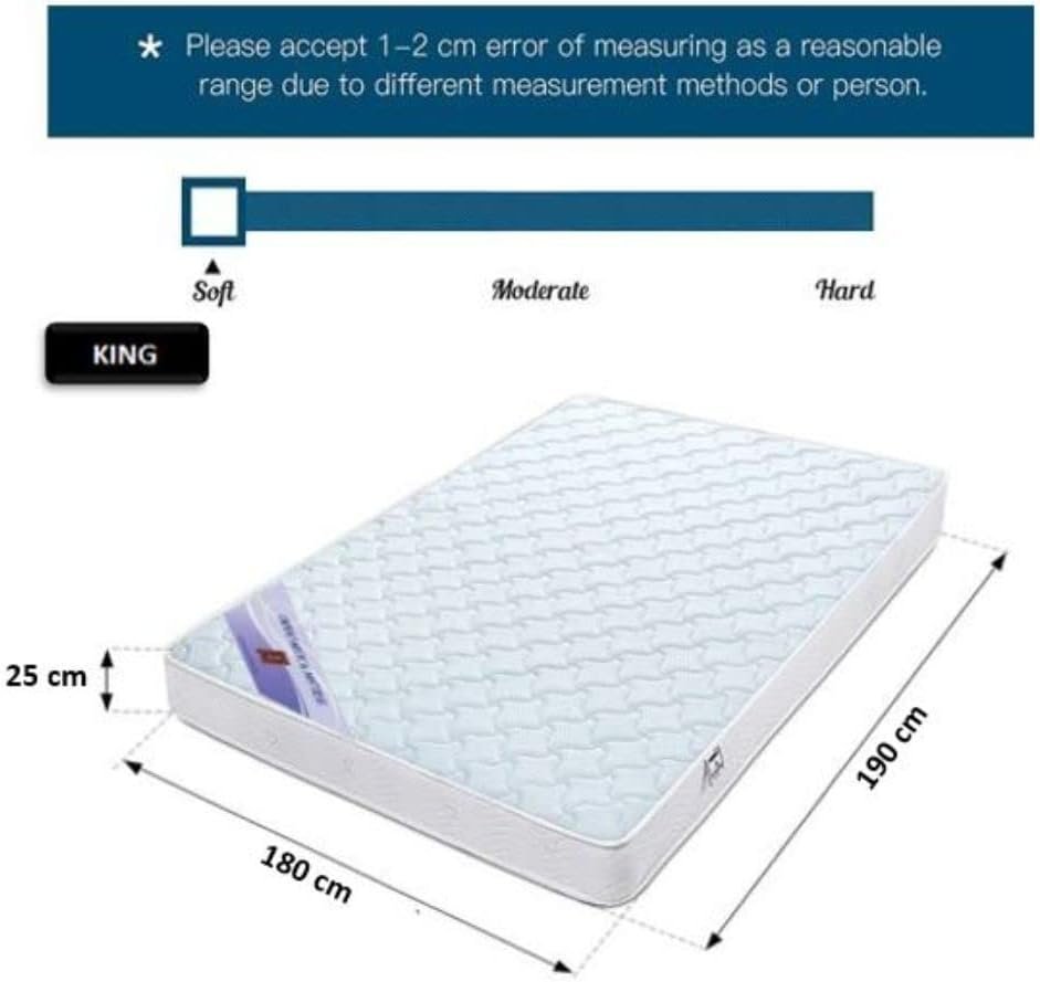 A AWF AL WADI FURNITURE SINCE 1991 King Hybrid Bonnel Pocket Spring Mattress Series for Bed Breathable Foam,Jacquard Quilted Fabric - Soft Feel, Spine Support, 190L x 180W x 25H cm, WHITE