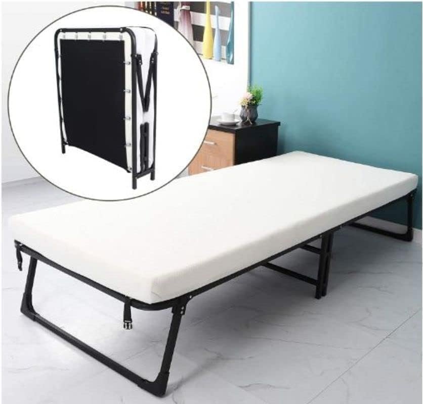 AWF AL WADI FURNITURE® Single Medicated Floral White Quilted Portable Tri-Fold Mattress in Storage Bag with Press Micro Fiber Pillow for Home,Hotel,Guest,Office,Car,Sofa,Chair,Bed - 180L x 90W x 7H cm