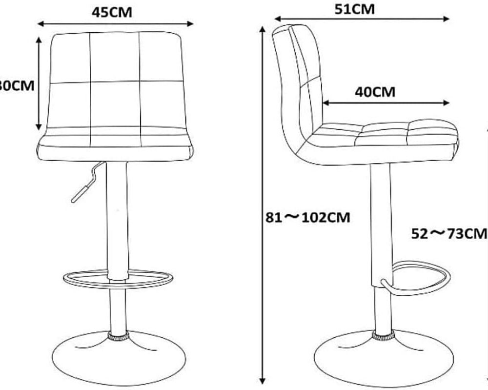 518p2Di-OtL._AC_SL1038_ AWF AL WADI FURNITURE® 3-Piece Adjustable Round MDF Wood Bar Table Set with 2 Bar Stools for Pub Counter Kitchen Home PU Leather Bar Chairs with Footrest 360°Swivel Perfect for Small Space, Black