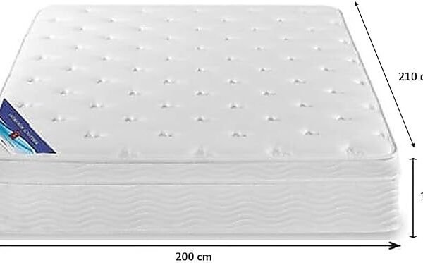 A AWF AL WADI FURNITURE SINCE 1991 Box Top Series Super King Mattress, Multilayer Euro Top Mattress Single Breathable Foam, Soft Top Feel, Spine Balance, 210L x 200W x 18H cm, WHITE