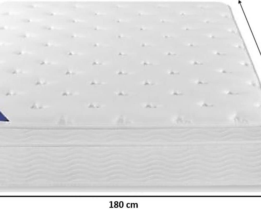 A AWF AL WADI FURNITURE SINCE 1991 Box Top Series King Mattress, Multilayer Euro Top Mattress Single Breathable Foam, Soft Top Feel, Spine Balance, 200L x 180W x 18H cm, WHITE