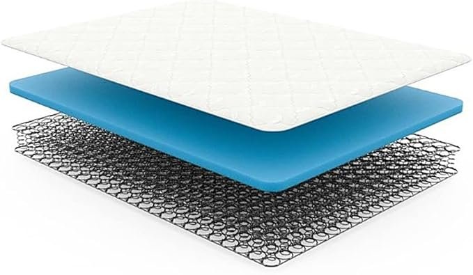 A AWF AL WADI FURNITURE SINCE 1991 Queen Hybrid Bonnel Pocket Spring Mattress Series for Bed Breathable Foam,Jacquard Quilted Fabric - Soft Feel, Spine Support, 205L x 155W x 20H cm, WHITE