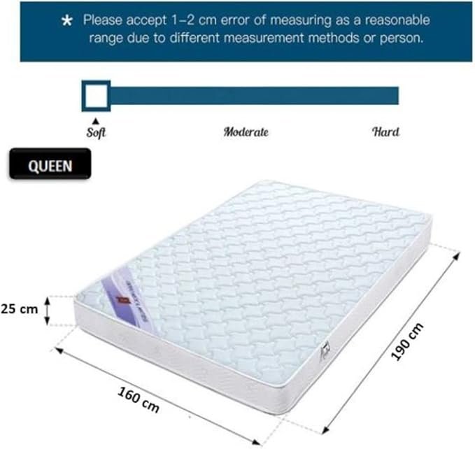 A AWF AL WADI FURNITURE SINCE 1991 Queen Hybrid Bonnel Pocket Spring Mattress Series for Bed Breathable Foam,Jacquard Quilted Fabric - Soft Feel, Spine Support, 190L x 160W x 25H cm, WHITE