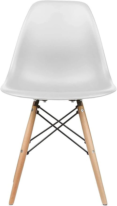 51bqnyINe4L._AC_SY879_ A AWF AL WADI FURNITURE SINCE 1991 Set of 2 Eames Plastic Dining Chairs with Solid Metal Webbing Legs - White