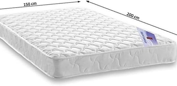A AWF AL WADI FURNITURE SINCE 1991 Queen Hybrid Bonnel Pocket Spring Mattress Series for Bed Breathable Foam,Jacquard Quilted Fabric - Soft Feel, Spine Support, 200L x 150W x 20H cm, WHITE