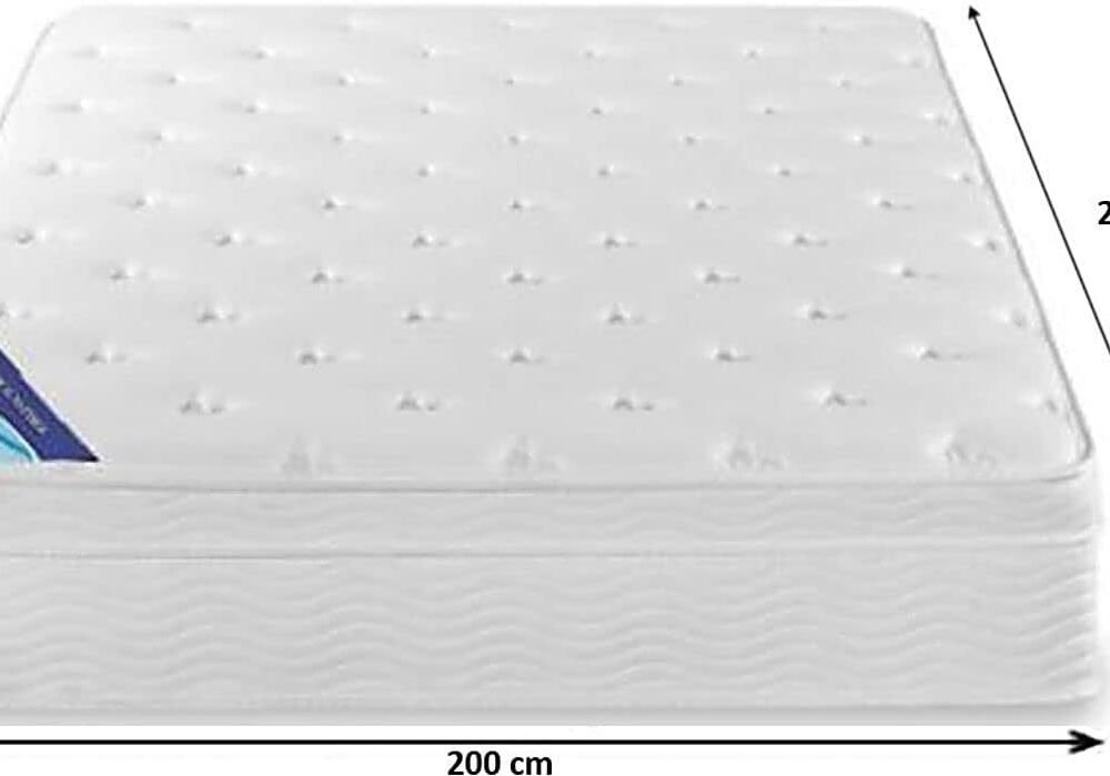 A AWF AL WADI FURNITURE SINCE 1991 Box Top Series Super King Mattress, Multilayer Euro Top Mattress Single Breathable Foam, Soft Top Feel, Spine Balance, 210L x 200W x 25H cm, WHITE