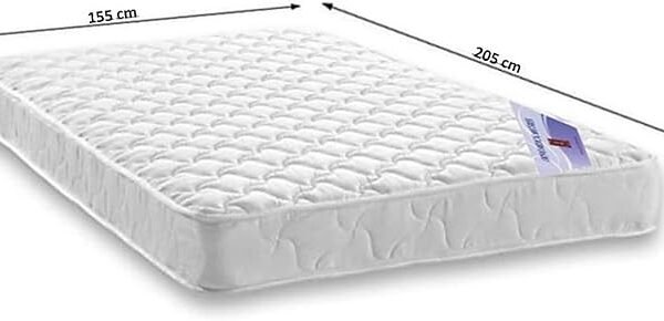 A AWF AL WADI FURNITURE SINCE 1991 Queen Hybrid Bonnel Pocket Spring Mattress Series for Bed Breathable Foam,Jacquard Quilted Fabric - Soft Feel, Spine Support, 205L x 155W x 20H cm, WHITE