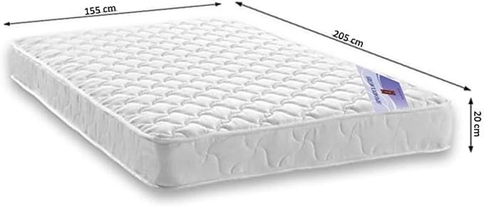 A AWF AL WADI FURNITURE SINCE 1991 Queen Hybrid Bonnel Pocket Spring Mattress Series for Bed Breathable Foam,Jacquard Quilted Fabric - Soft Feel, Spine Support, 205L x 155W x 20H cm, WHITE