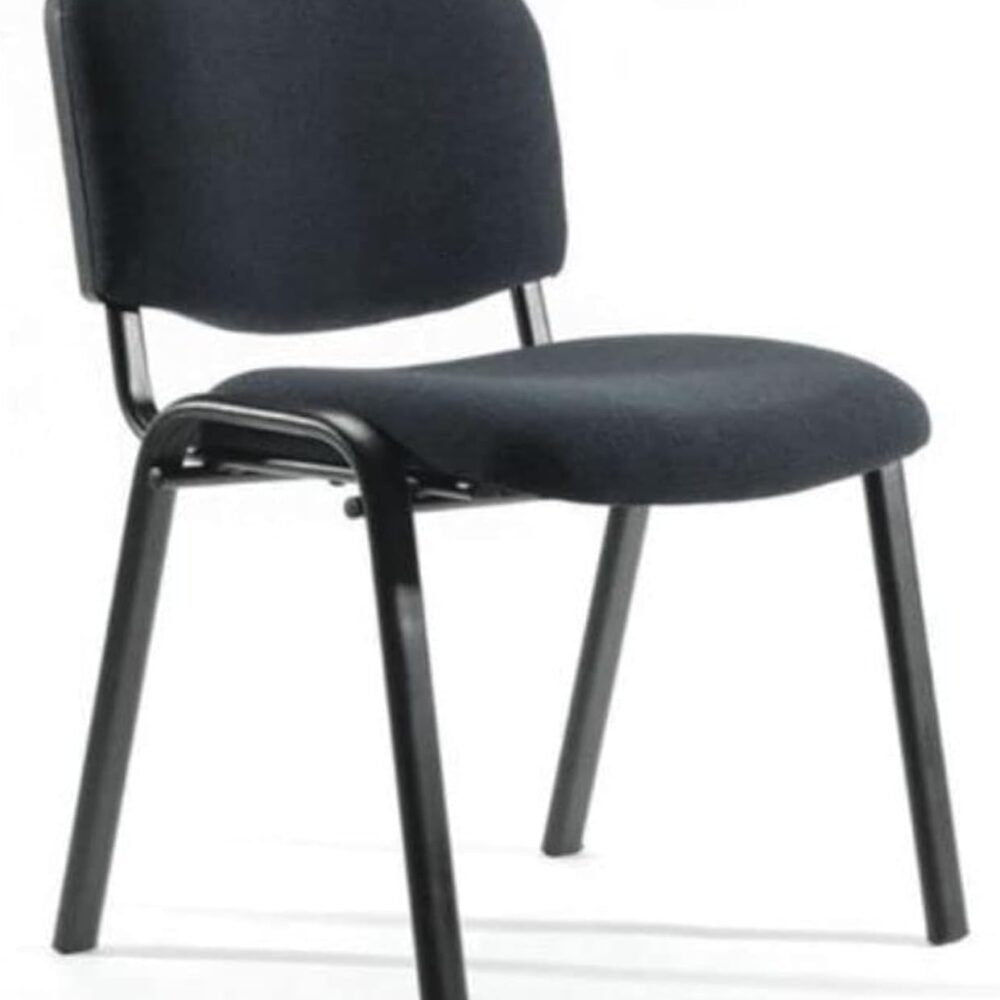 AWF AL WADI FURNITURE® Fabric Padded Conference Chair, Modern Office Stackable Chair, Guest Chair, Visitor Chair,Waiting Chair,Meeting Chair for Reception Waiting Room Living Room Dining Room - Black