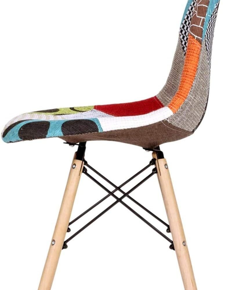 61A-6fqrx4L._AC_SL1391_ (2) A AWF AL WADI FURNITURE SINCE 1991 Set of 4 chairs Multicolor Patchwork Chairs in Linen Fabric, Leisure Living Room Chairs Dining Chairs with Soft Cushion Backrest