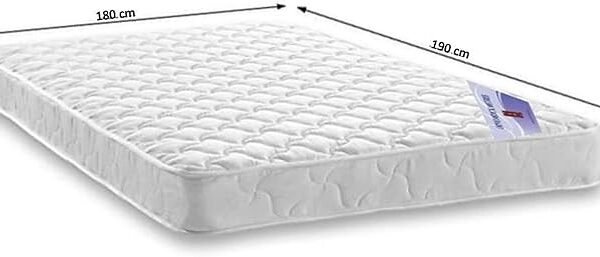 A AWF AL WADI FURNITURE SINCE 1991 King Hybrid Bonnel Pocket Spring Mattress Series for Bed Breathable Foam,Jacquard Quilted Fabric - Soft Feel, Spine Support, 190L x 180W x 20H cm, WHITE