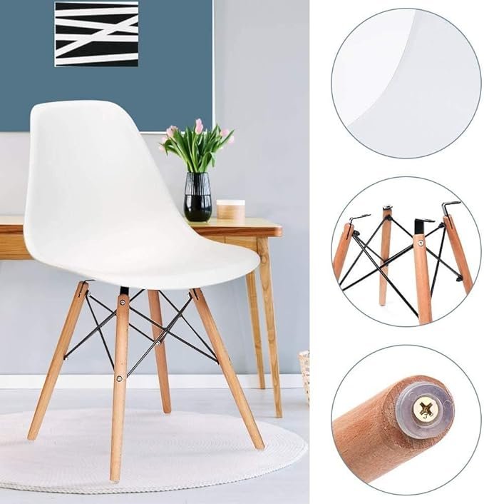 61f-48Y5yDL._AC_SX679_ A AWF AL WADI FURNITURE SINCE 1991 Set of 2 Eames Plastic Dining Chairs with Solid Metal Webbing Legs - White