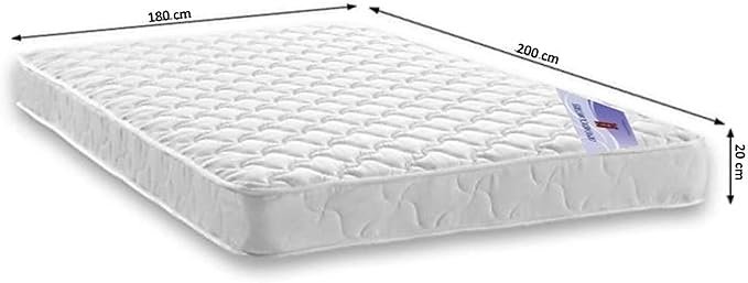 A AWF AL WADI FURNITURE SINCE 1991 King Hybrid Bonnel Pocket Spring Mattress Series for Bed Breathable Foam,Jacquard Quilted Fabric - Soft Feel, Spine Support, 200L x 180W x 20H cm, WHITE